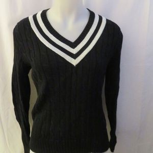 RALPH LAUREN GOLF BLACK/SILVER METALLIC SWEATER M